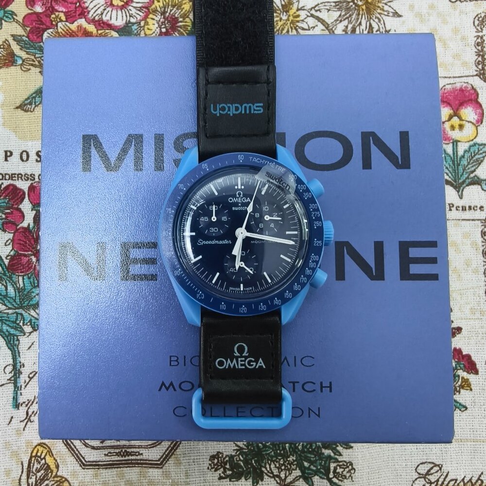 🎊NWT🎊Swatch X Omega MoonSwatch Mission To The Neptune Watch